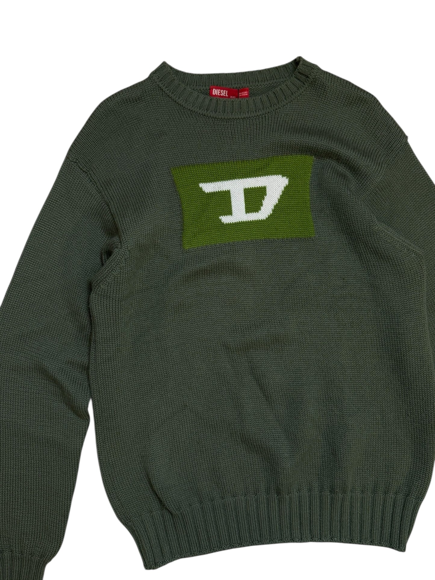 Vintage Diesel Khaki-Green Knit Sweater
