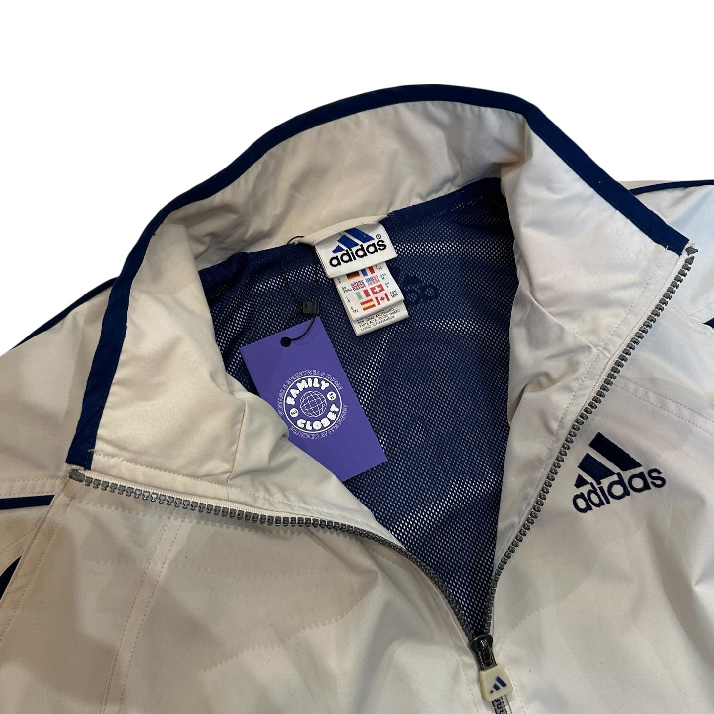 Adidas Vintage Beige/Blue WindBreaker Jacket