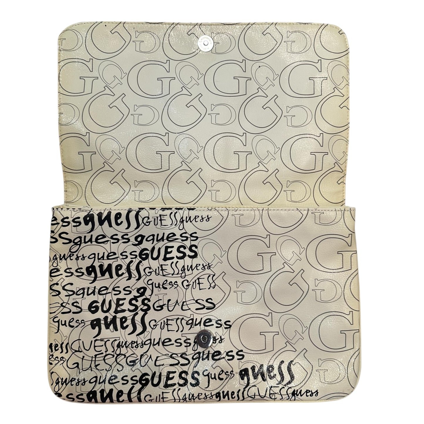Guess Leather Graphic Clutch Bag