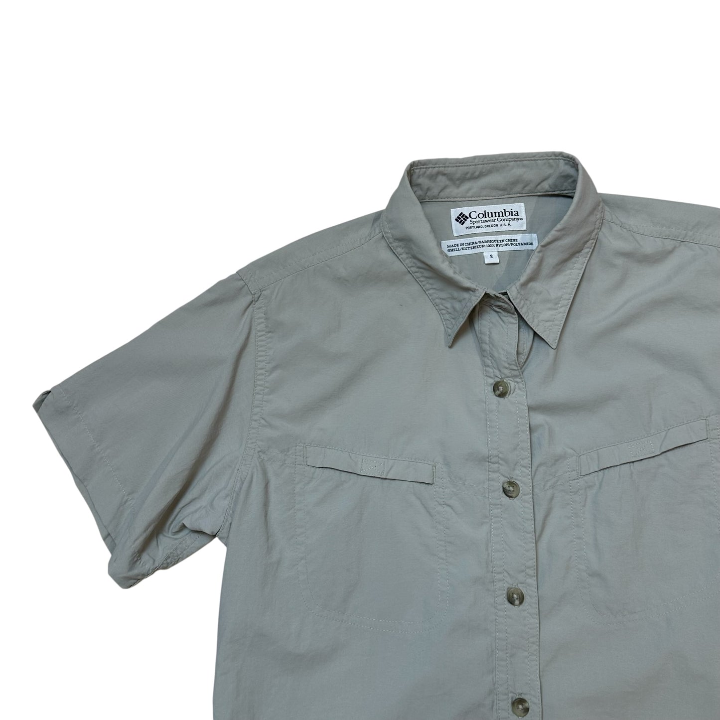 Columbia Beige Button Up Shirt
