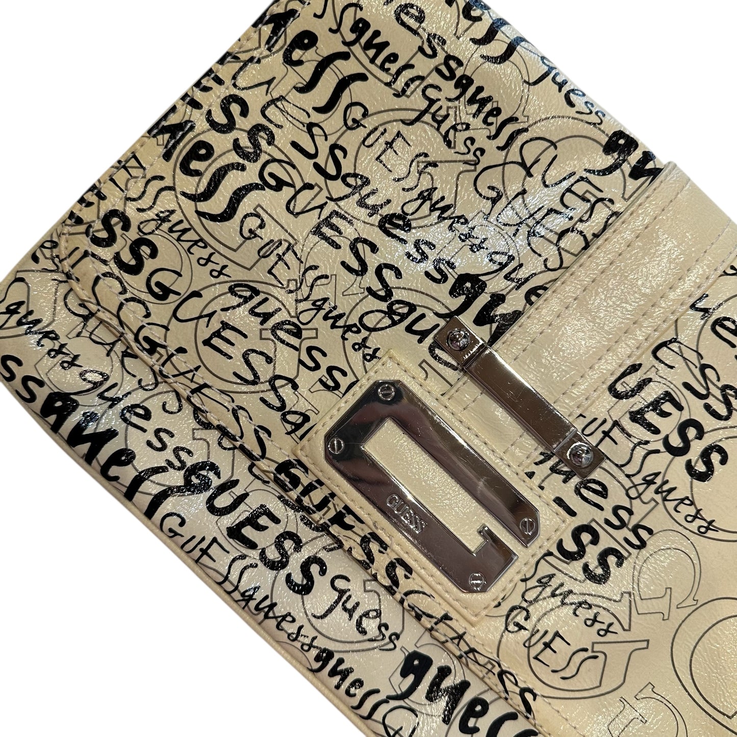 Guess Leather Graphic Clutch Bag