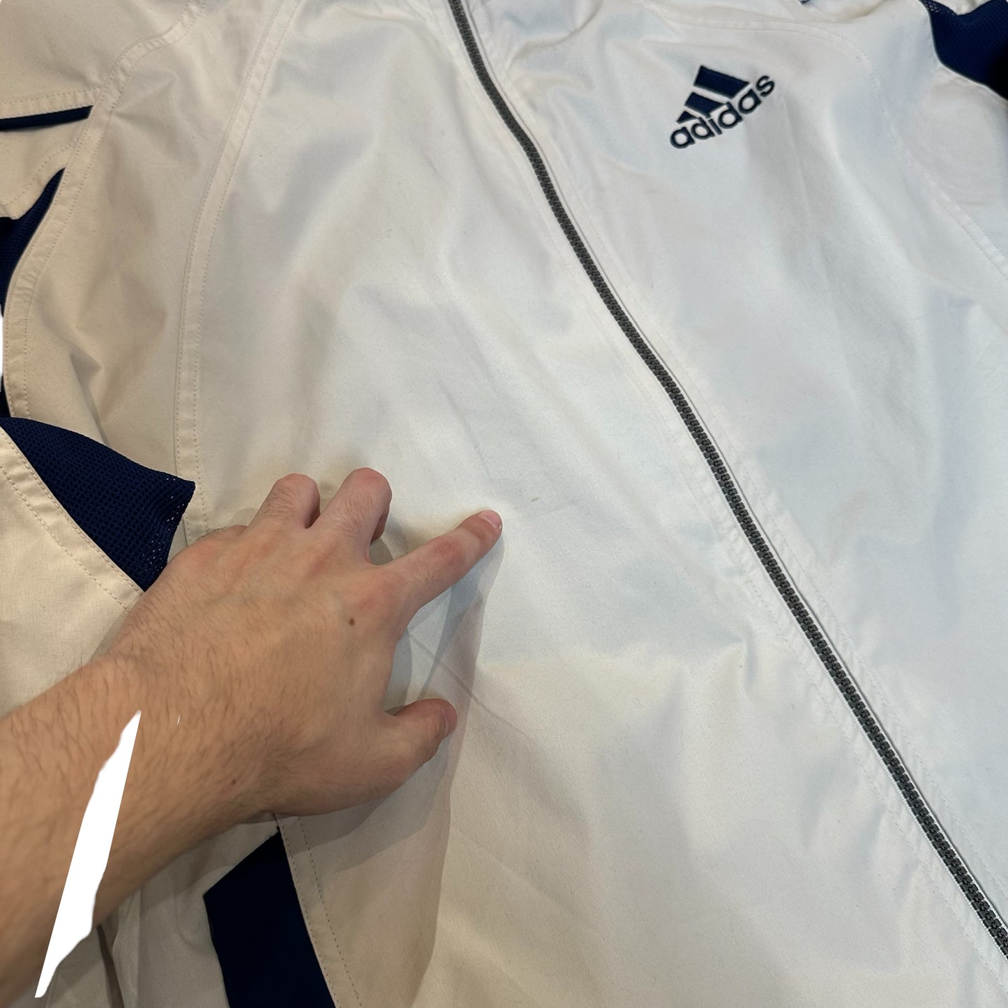 Adidas Vintage Beige/Blue WindBreaker Jacket