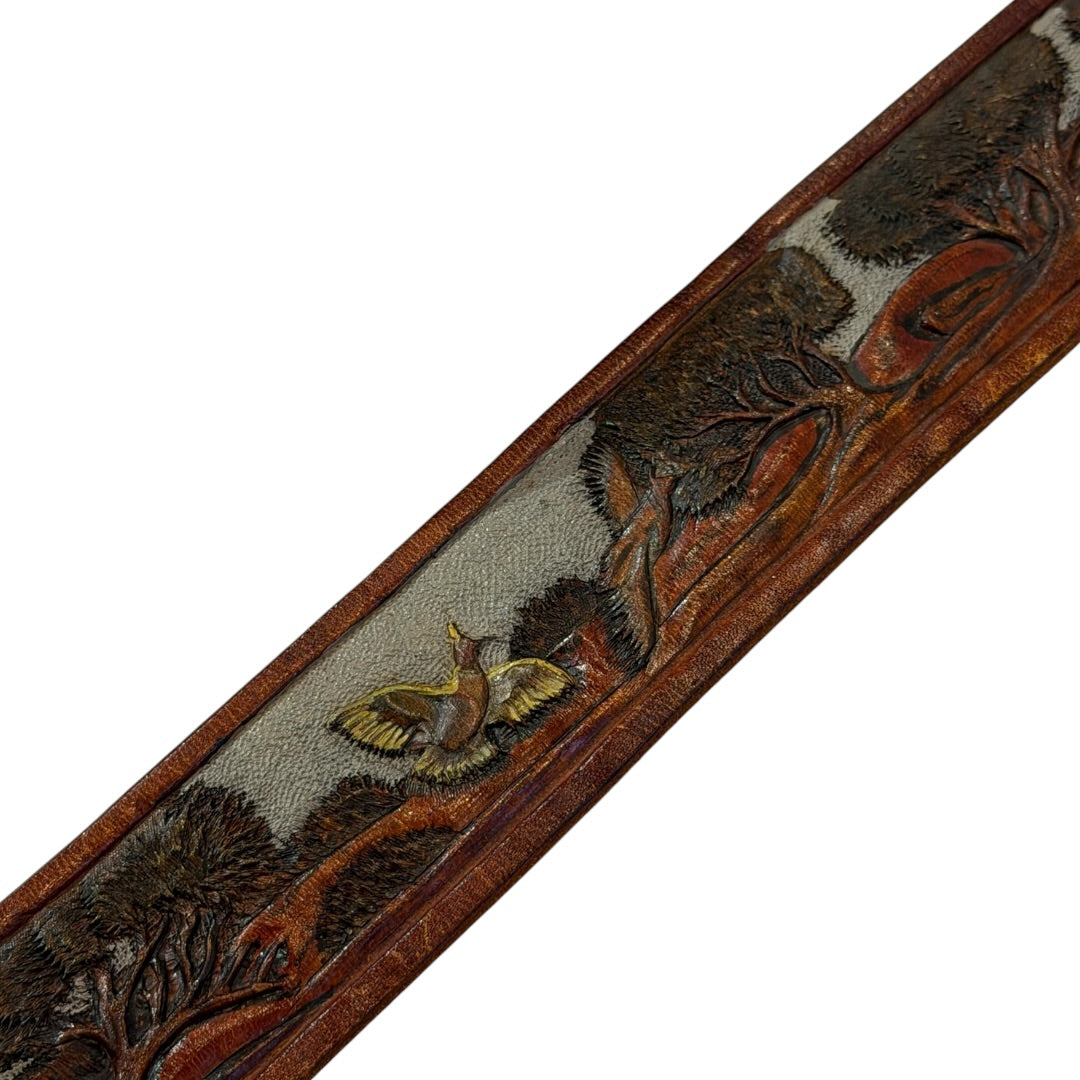 Tony Lama State Series Collection Texas Solid Brass Leather Belt