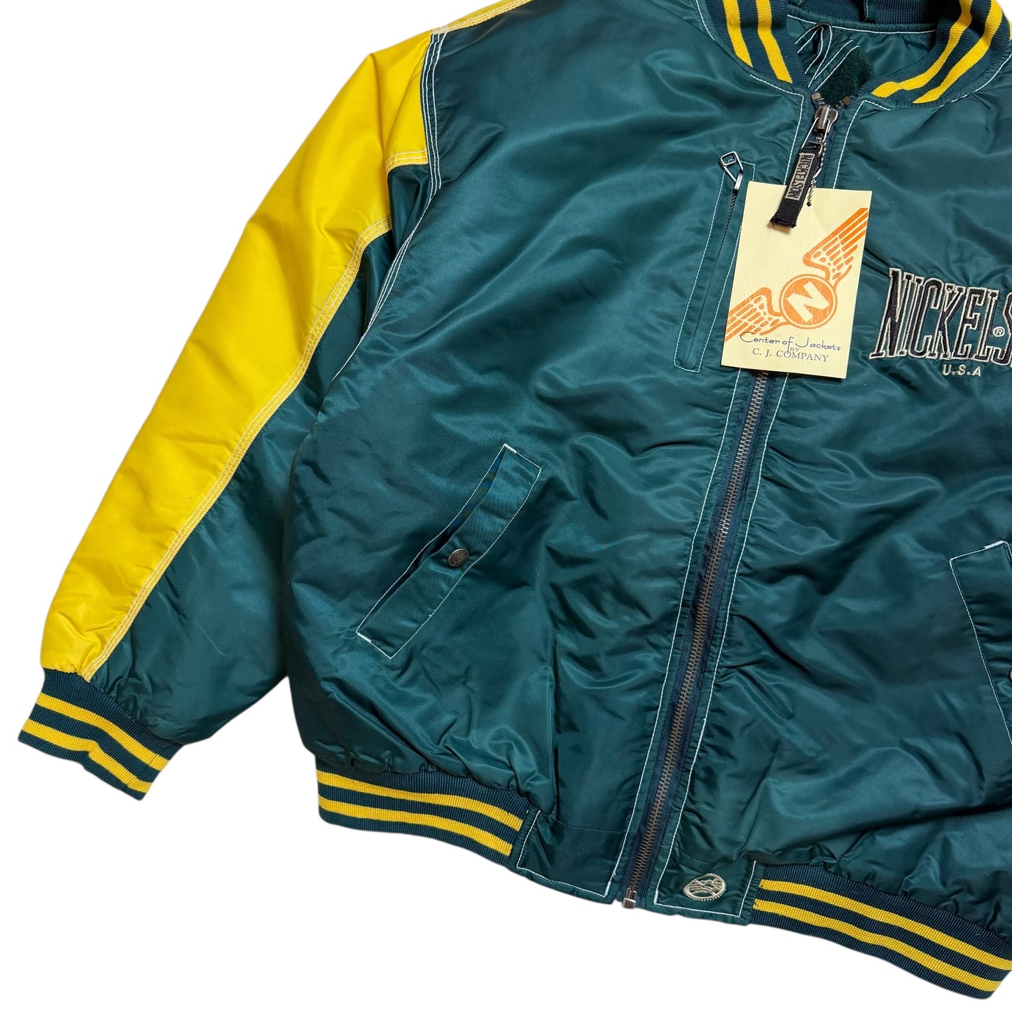 Vintage Nickelson DeadStock Bomber Jacket Yellow/Green