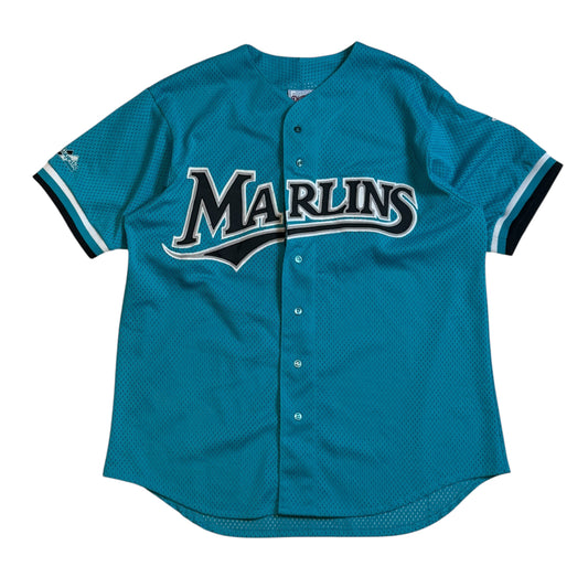 Vintage Florida Marlins Mesh Baseball Jersey Teal
