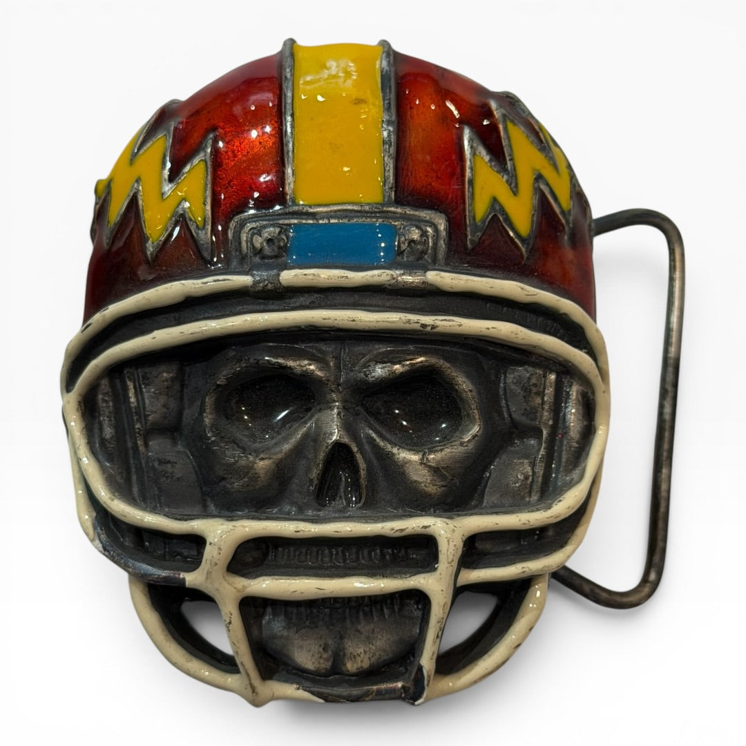 Vintage Harley-Davidson Skull Football Helmet Belt Buckle DE203