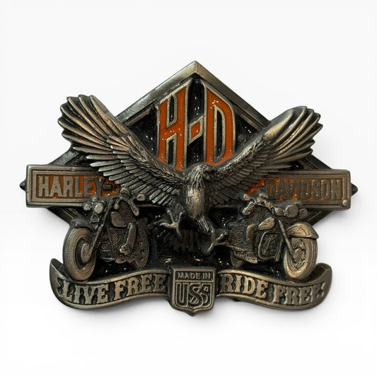 1991 Harley-Davidson Live Free Ride Free Belt Buckle
