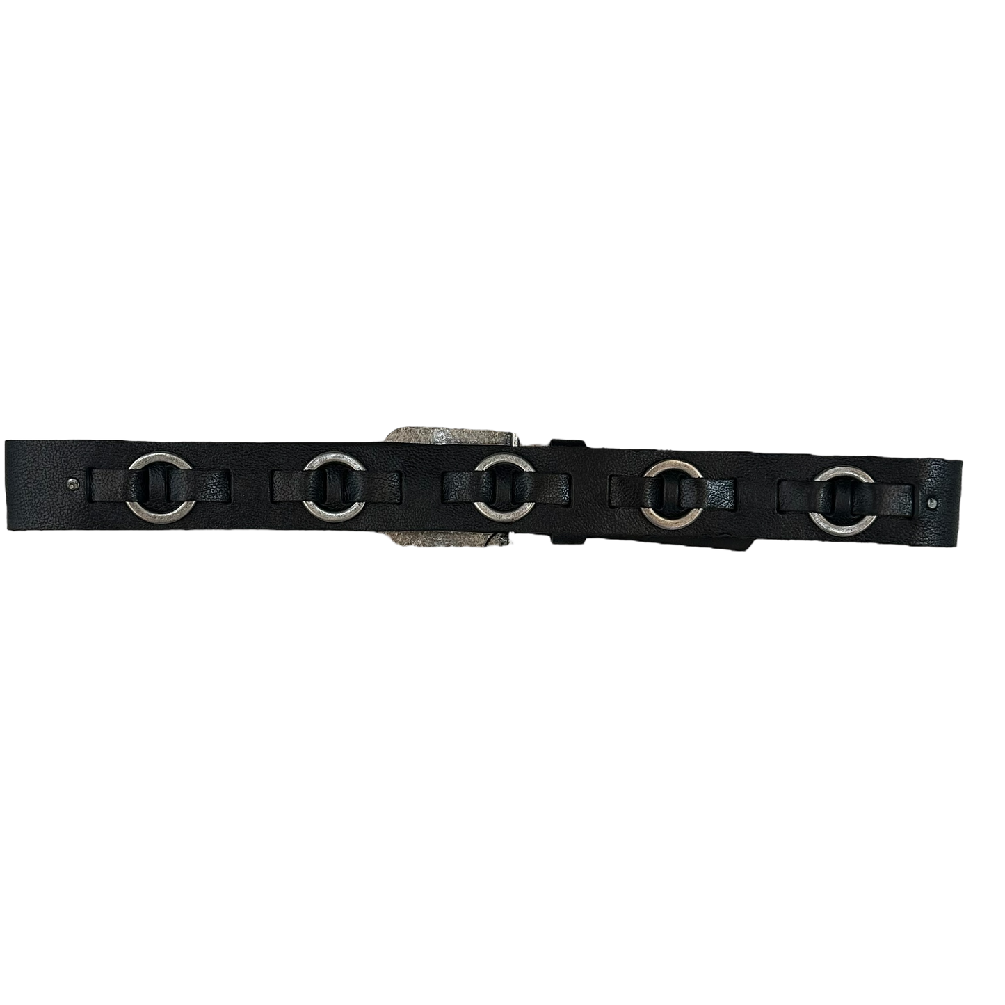Nickelson Black Leather Belt Dead Stock
