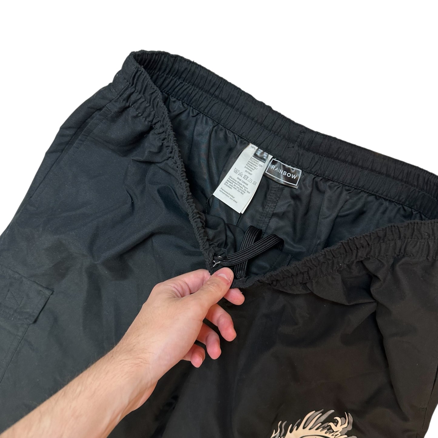 Y2K Dragon Graphic Cargo 3/4 Parachute Pants