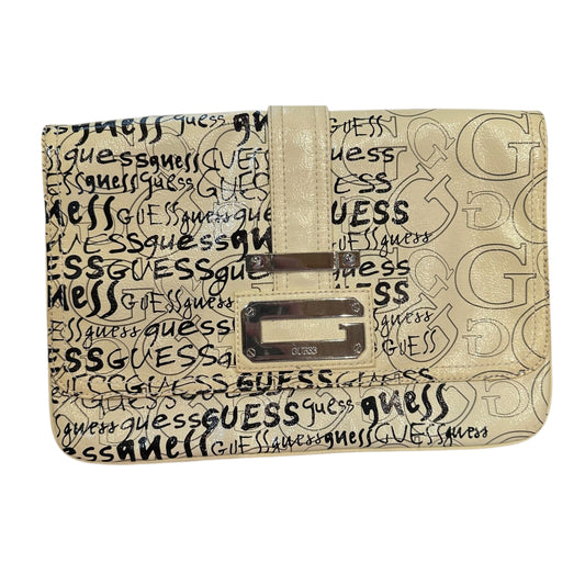 Guess Leather Graphic Clutch Bag