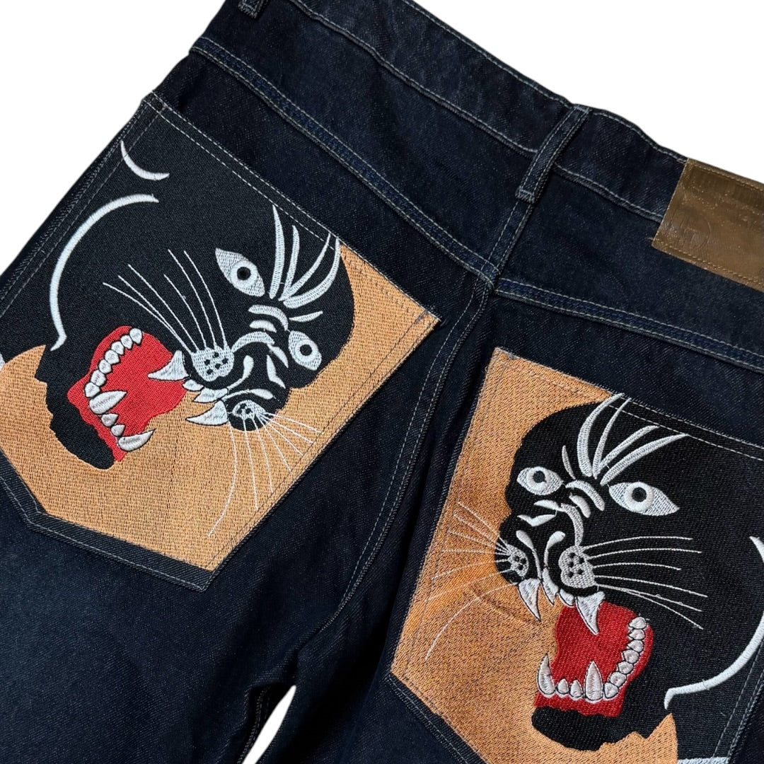 Tiger/Swords Embroidered Hip Hop Jean's