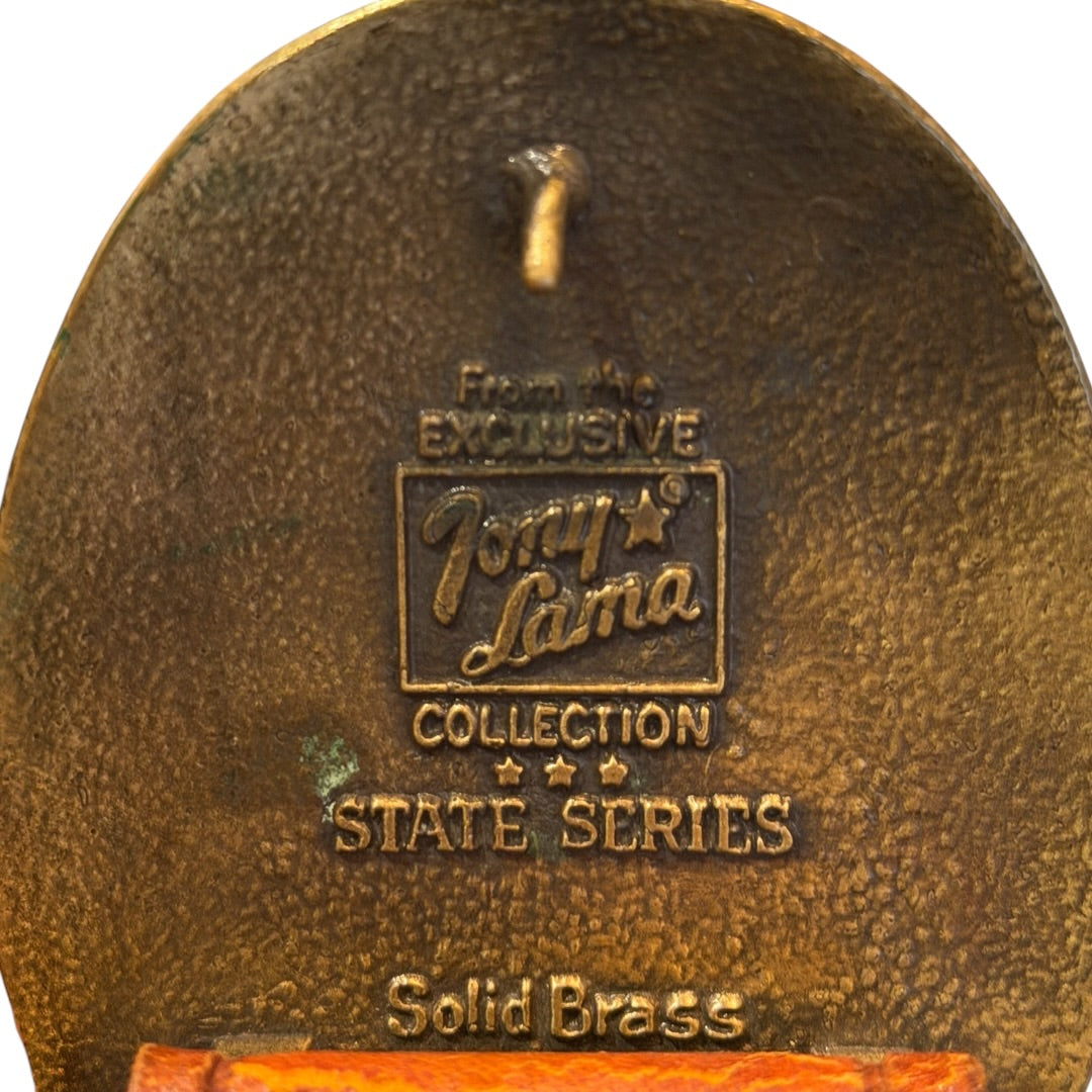 Tony Lama State Series Collection Texas Solid Brass Leather Belt