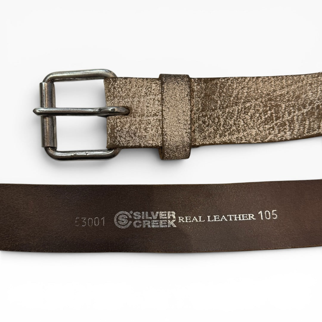 Vintage Silver Creek Distressed Leather Belt