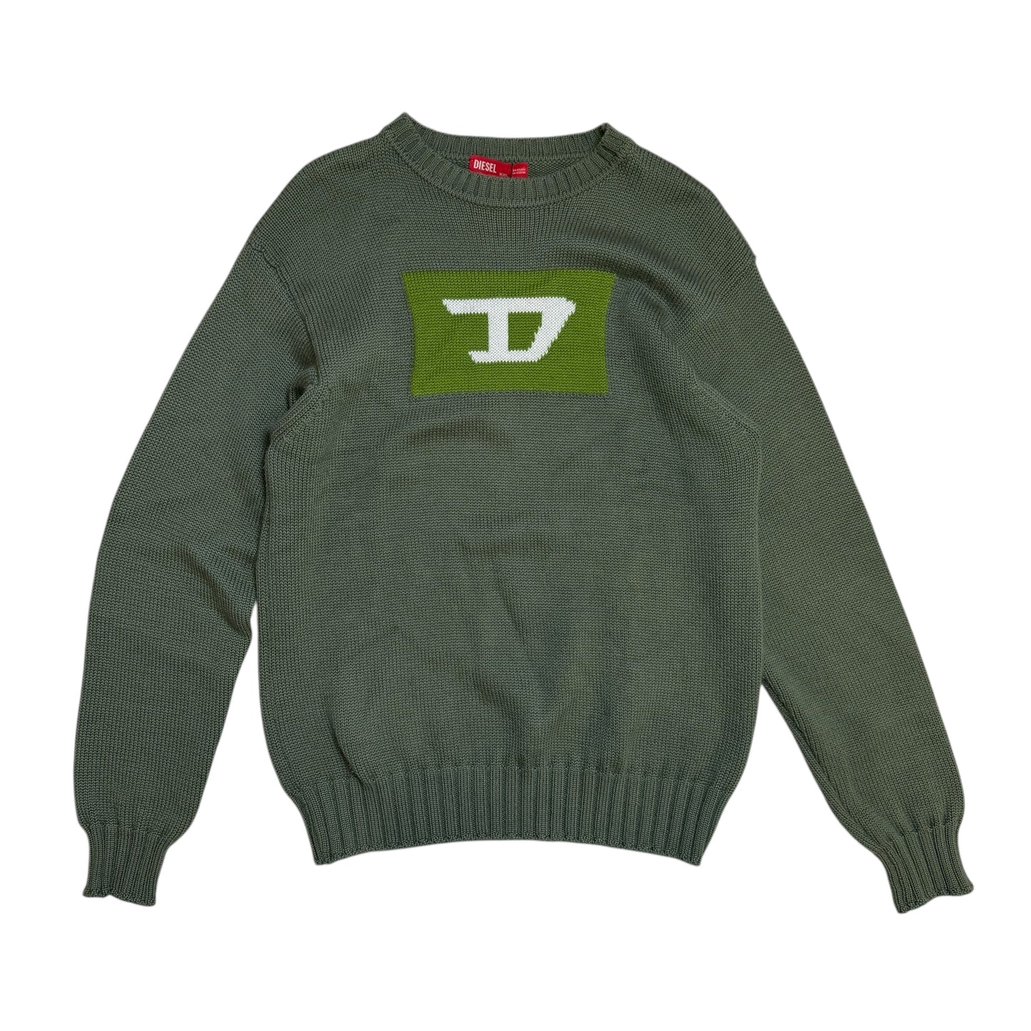 Vintage Diesel Khaki-Green Knit Sweater