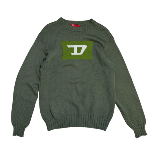 Vintage Diesel Khaki-Green Knit Sweater