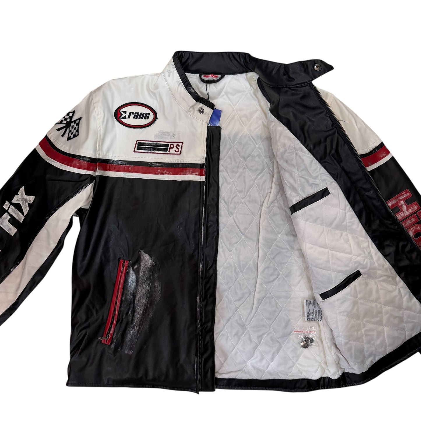 Vegan Leather Racing Jacket Dead Stock