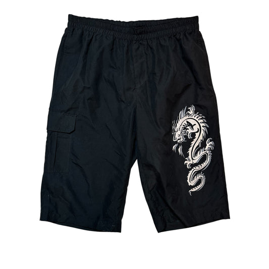 Y2K Dragon Graphic Cargo 3/4 Parachute Pants