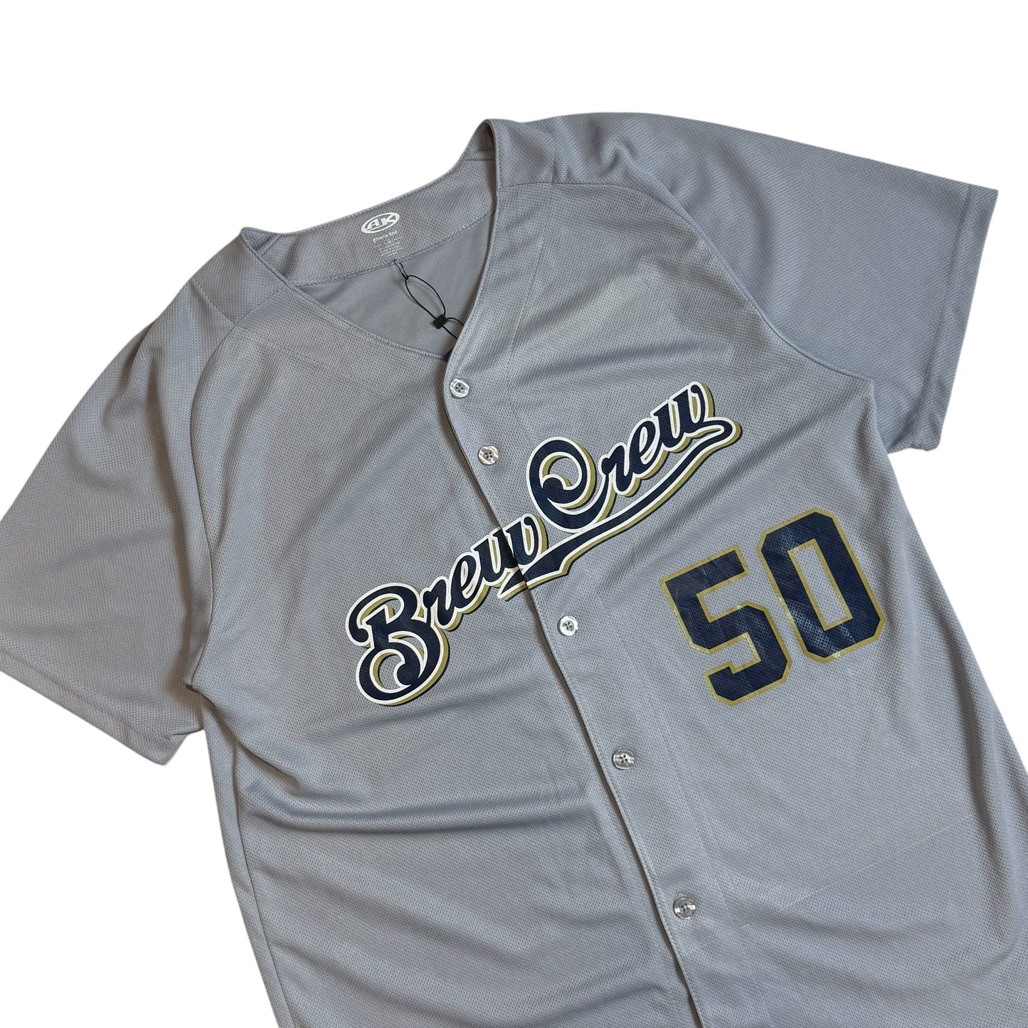 Vintage Milwaukee Brewers #50 Mesh Baseball Jersey Grey