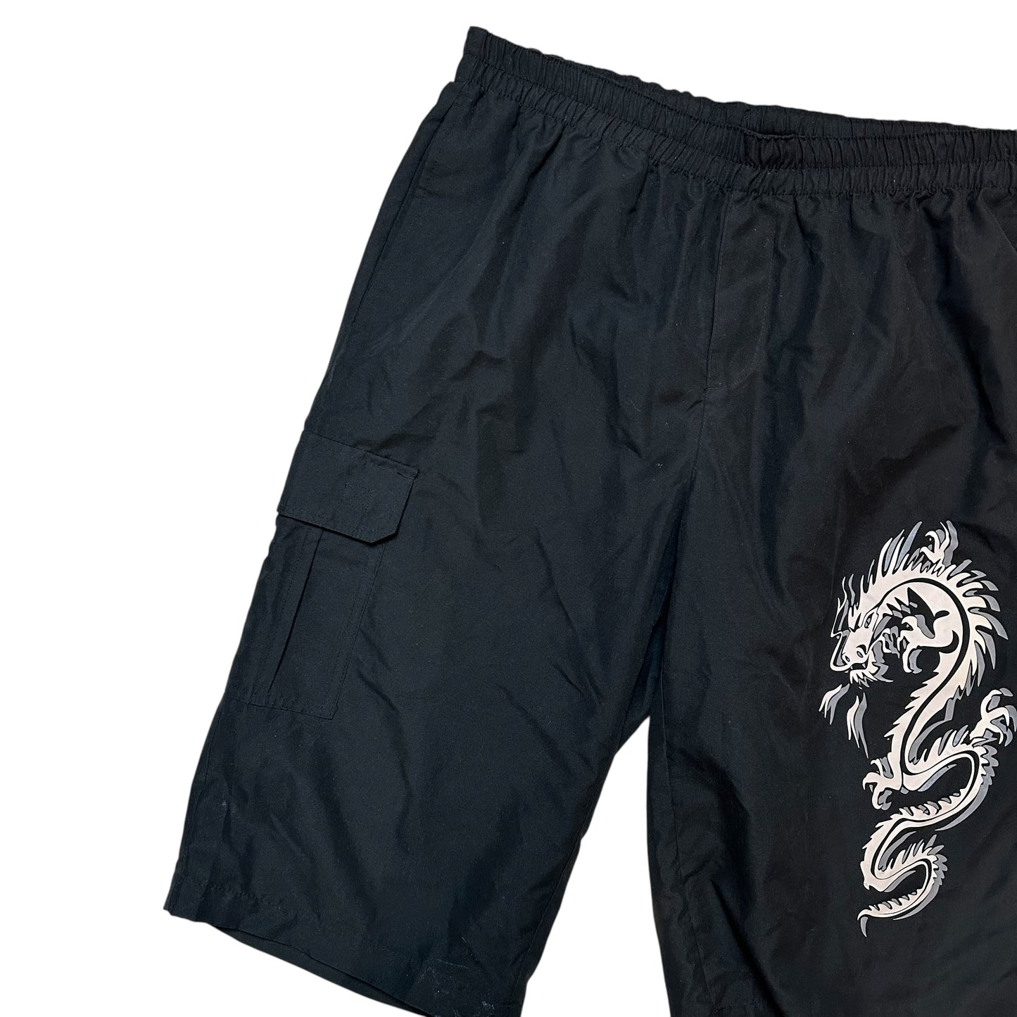 Y2K Dragon Graphic Cargo 3/4 Parachute Pants