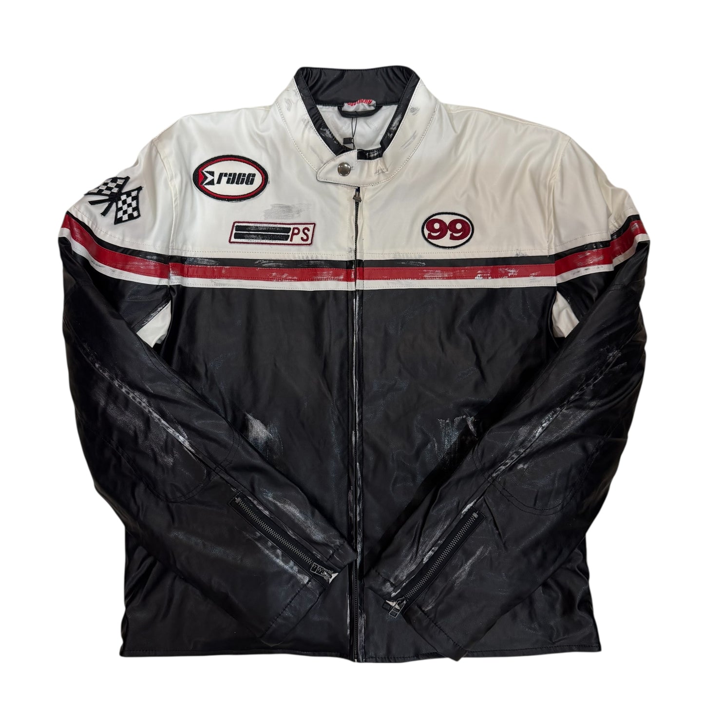 Vegan Leather Racing Jacket Dead Stock