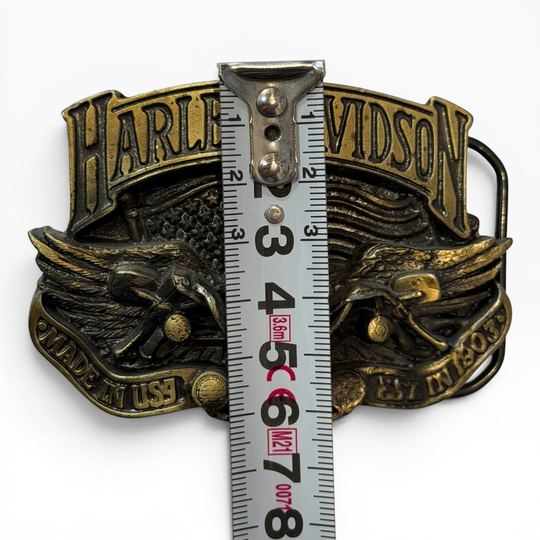 1991 Harley-Davidson Eagle & American Flag Belt Buckle