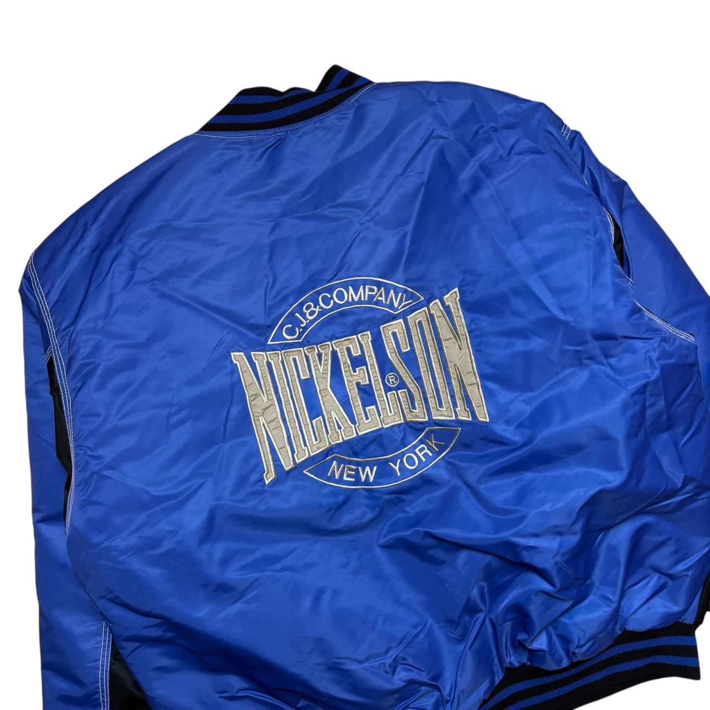 Vintage Nickelson DeadStock Bomber Jacket Blue / Black