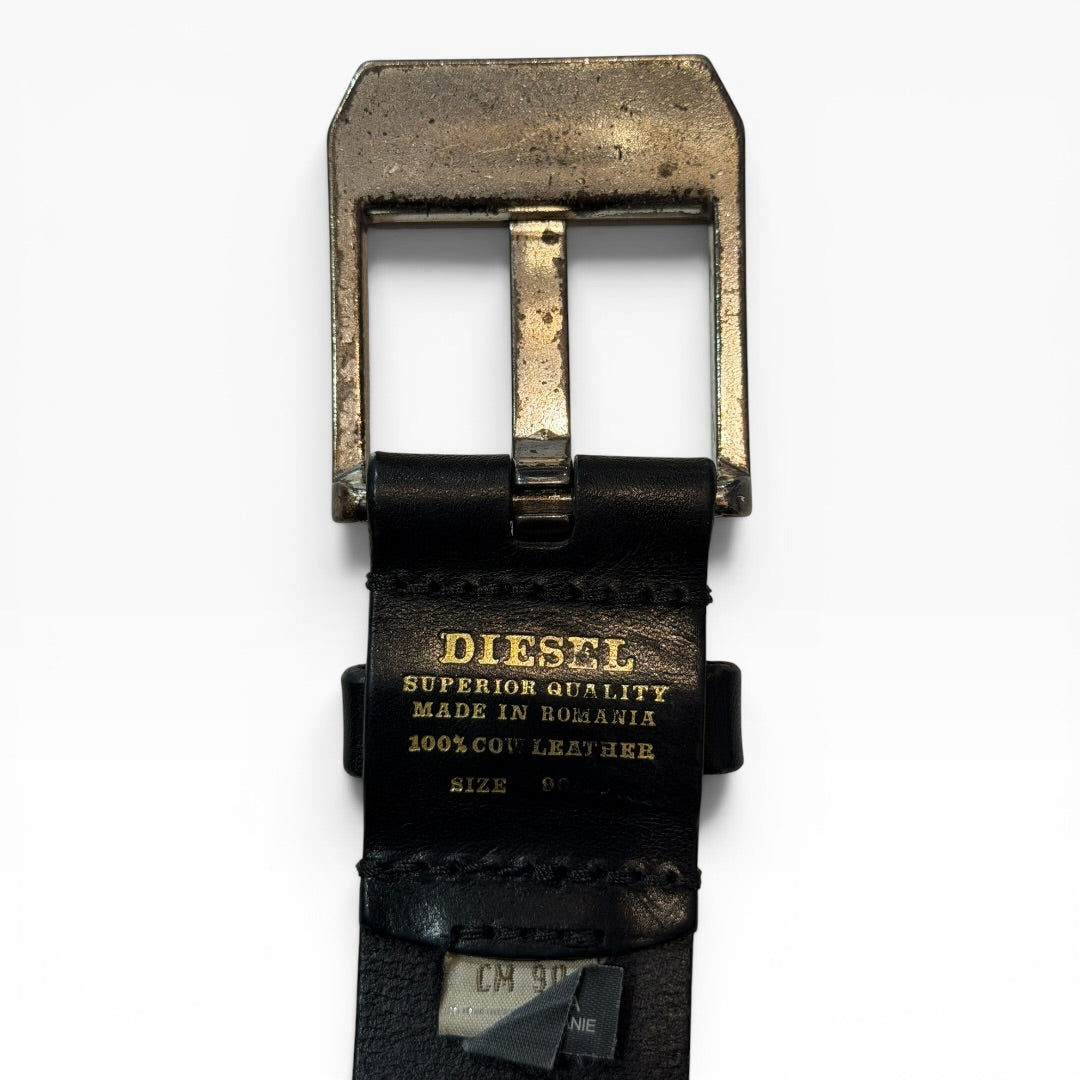 Vintage Diesel Black Leather Belt