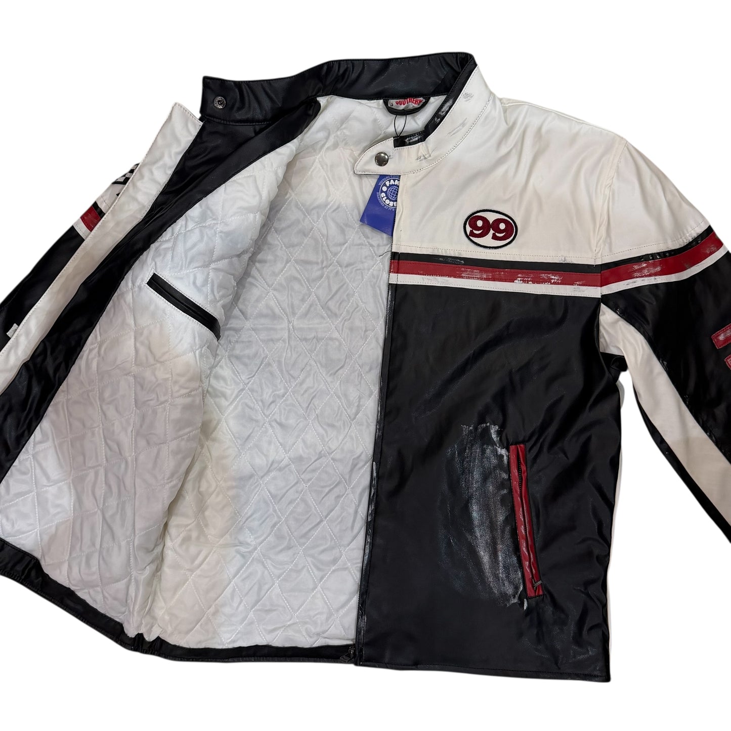 Vegan Leather Racing Jacket Dead Stock