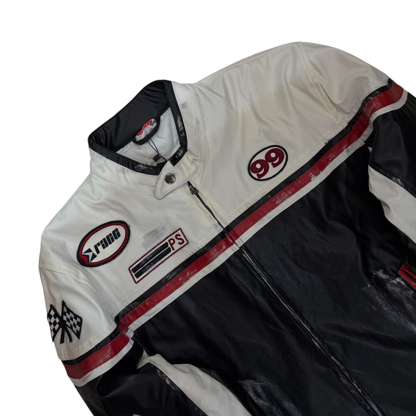 Vegan Leather Racing Jacket Dead Stock