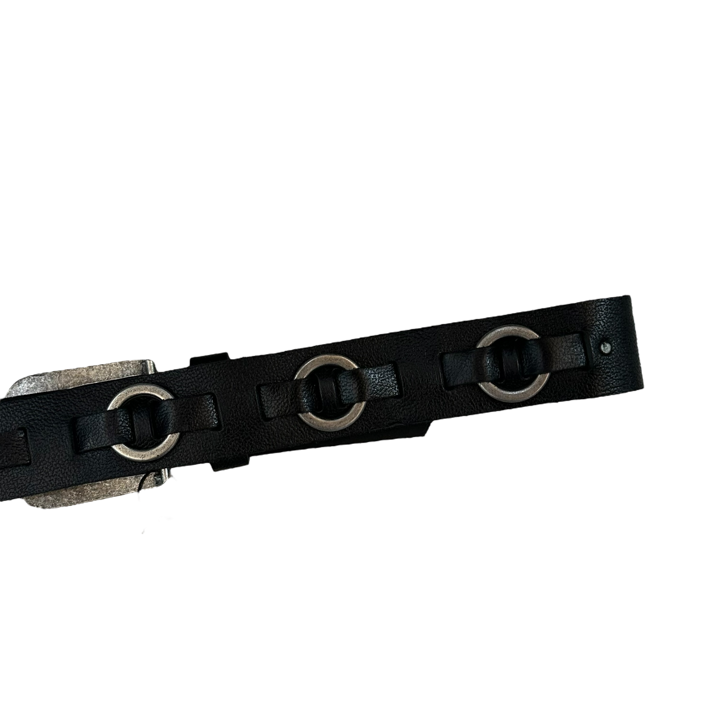 Nickelson Black Leather Belt Dead Stock