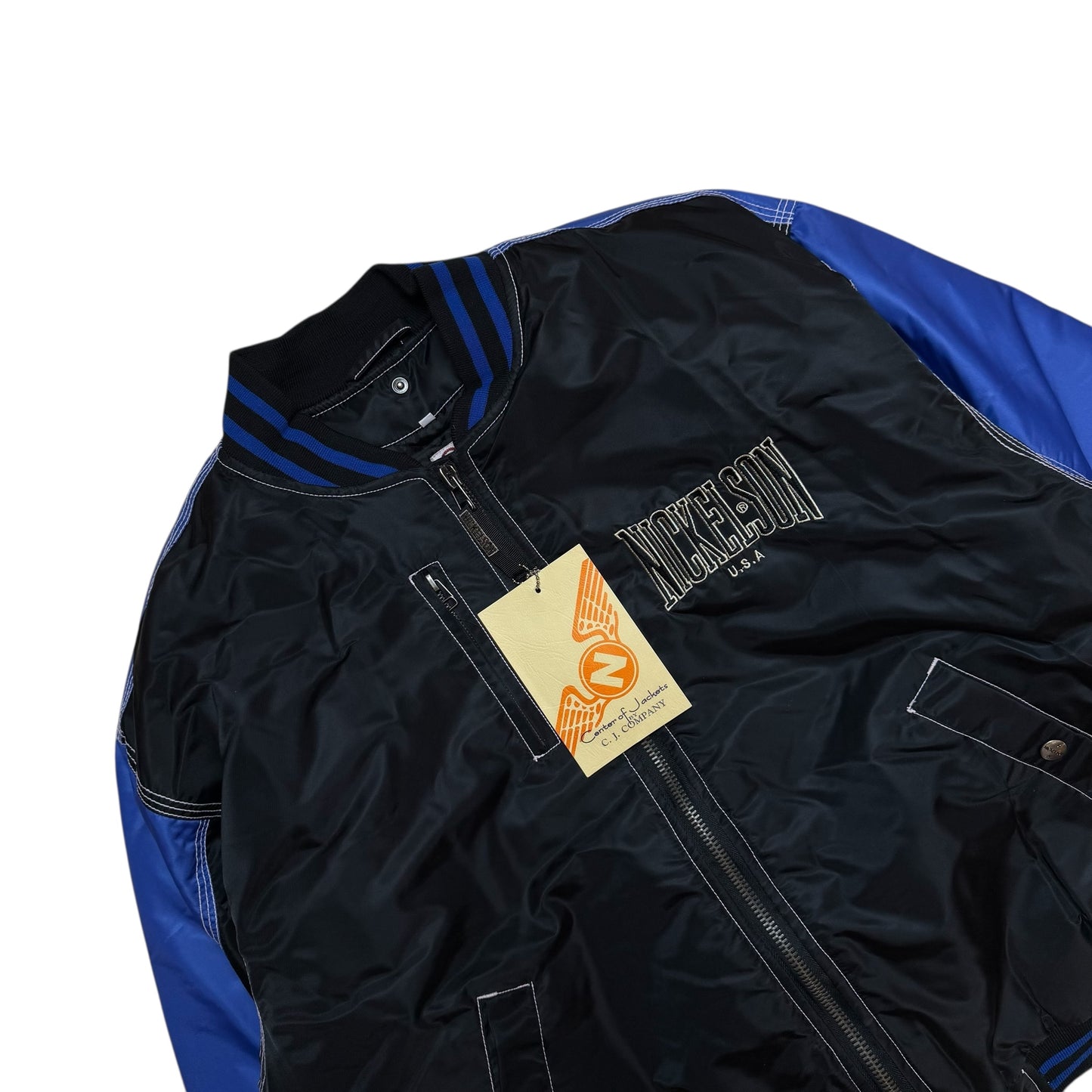 Vintage Nickelson DeadStock Bomber Jacket Blue / Black