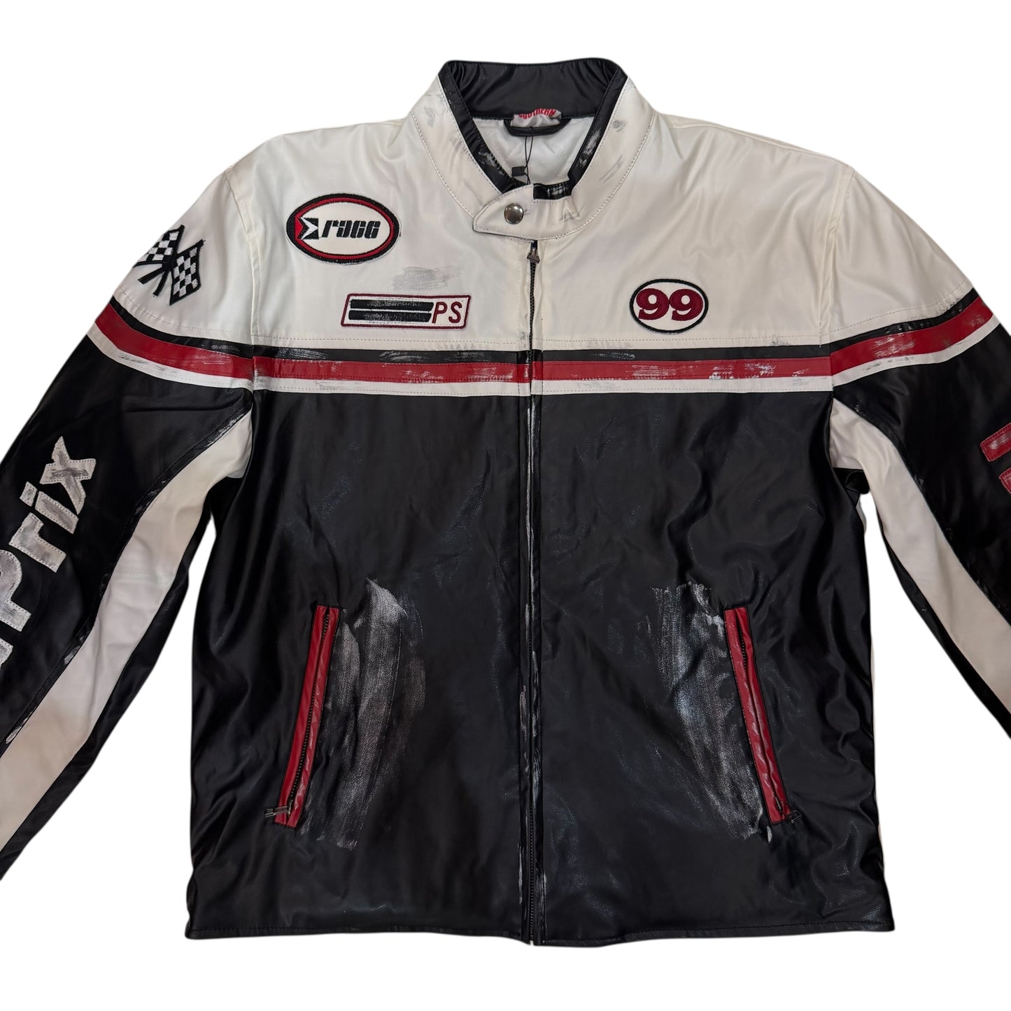 Vegan Leather Racing Jacket Dead Stock
