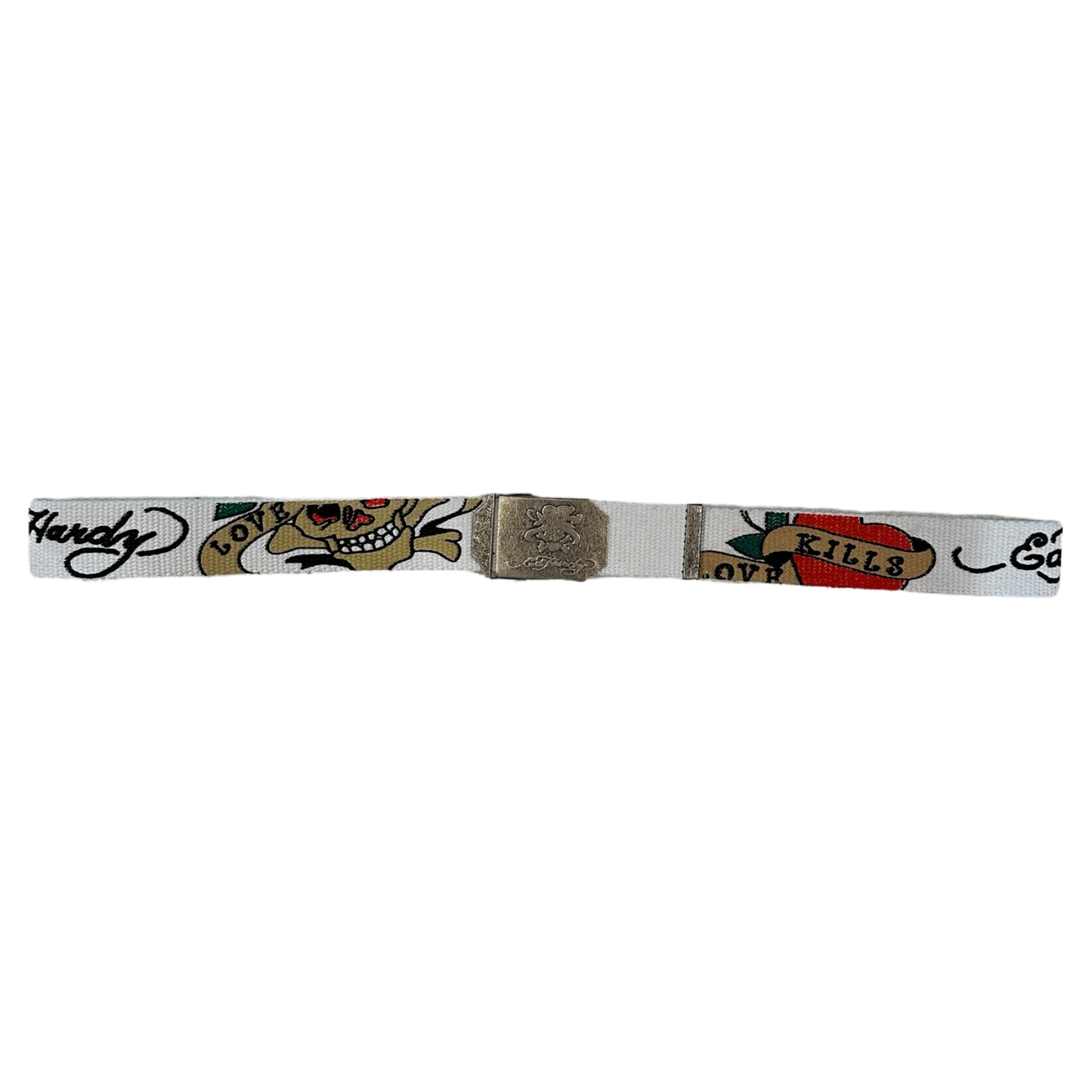 Ed Hardy By Christian Audigier   Y2K Belt Unisex White