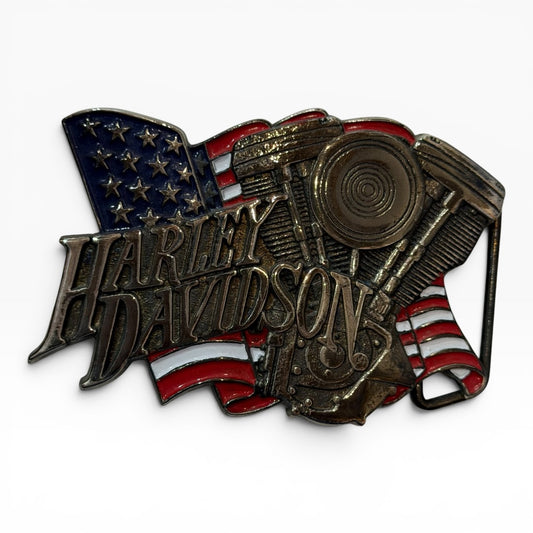 1991 Harley-Davidson American Flag Engine Belt Buckle