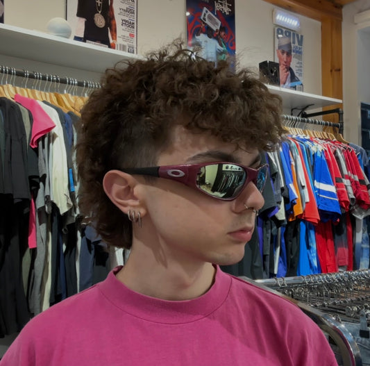 Vintage Sport Burgundy Mirrored  Sunglasses