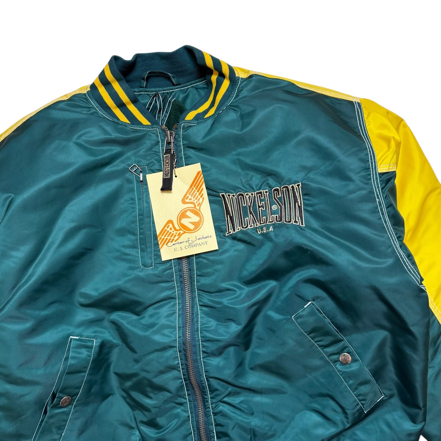 Vintage Nickelson DeadStock Bomber Jacket Yellow/Green