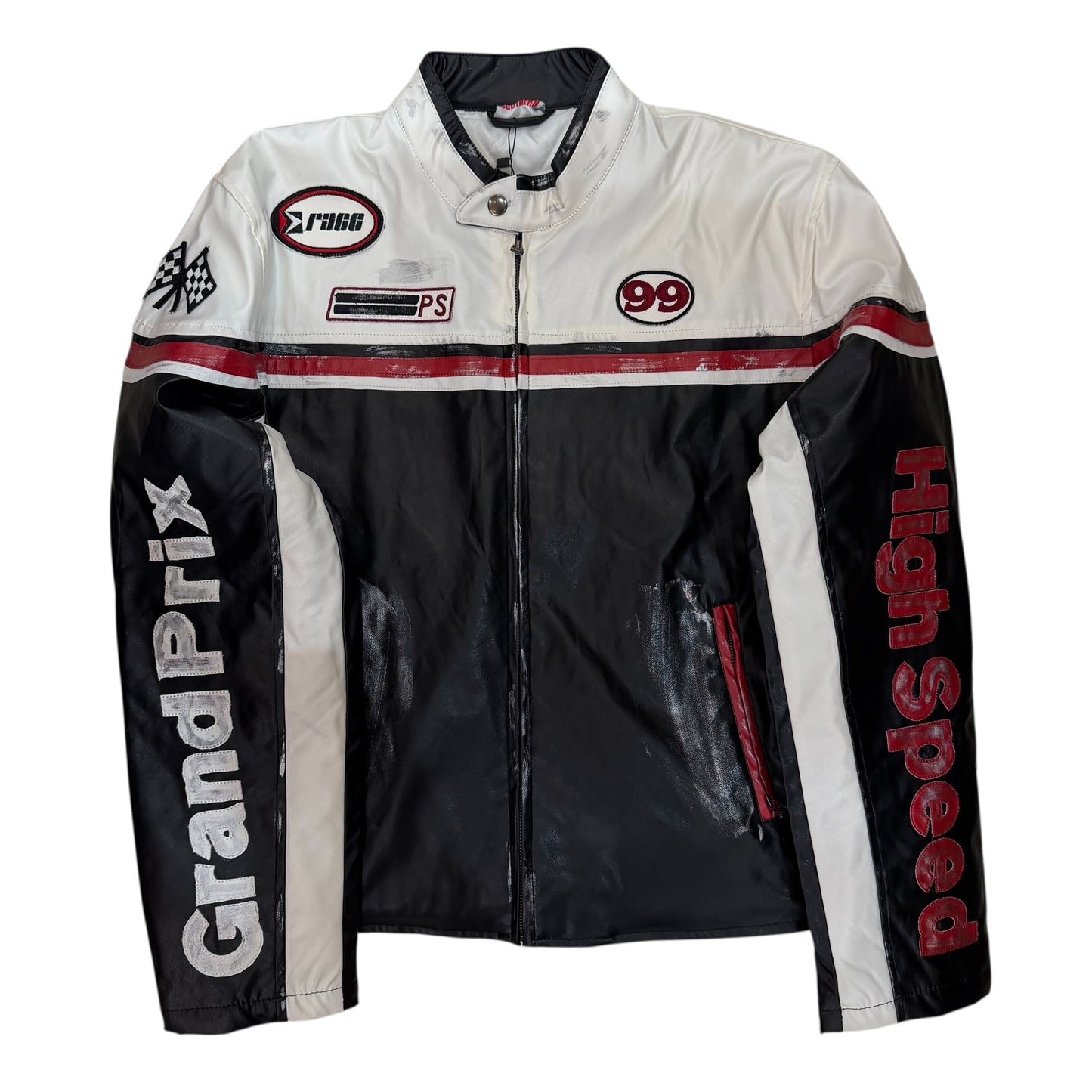 Vegan Leather Racing Jacket Dead Stock