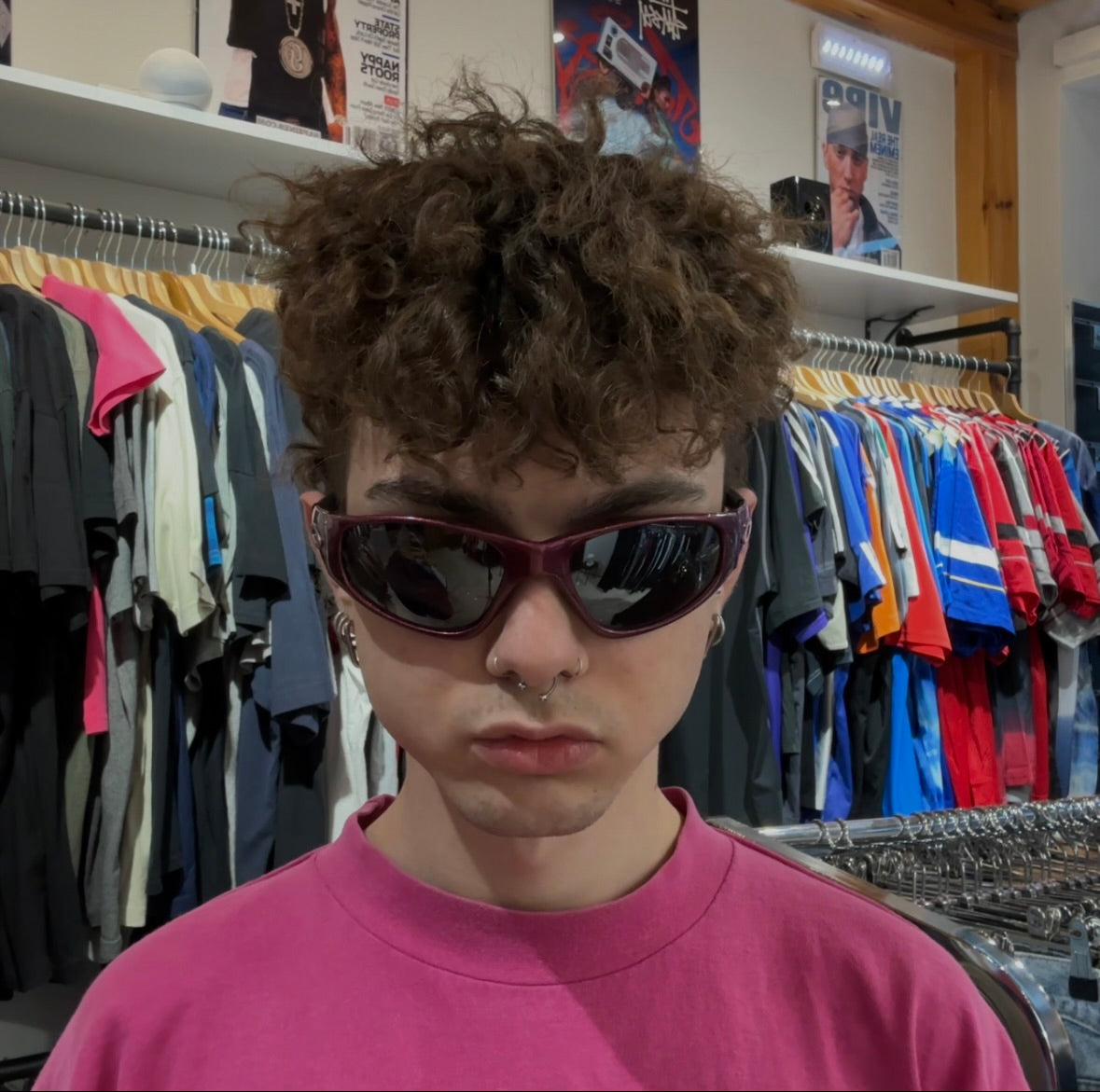 Vintage Sport Burgundy Sunglasses