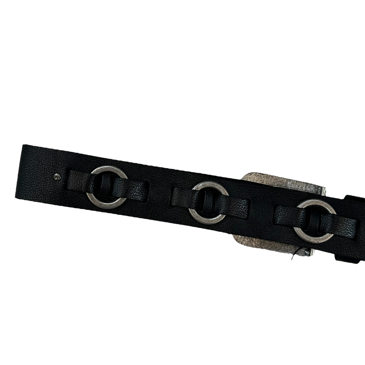 Nickelson Black Leather Belt Dead Stock