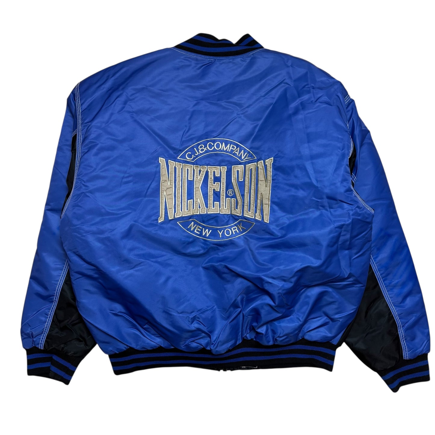 Vintage Nickelson DeadStock Bomber Jacket Blue / Black
