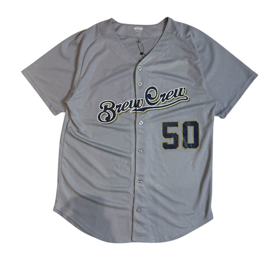 Vintage Milwaukee Brewers #50 Mesh Baseball Jersey Grey