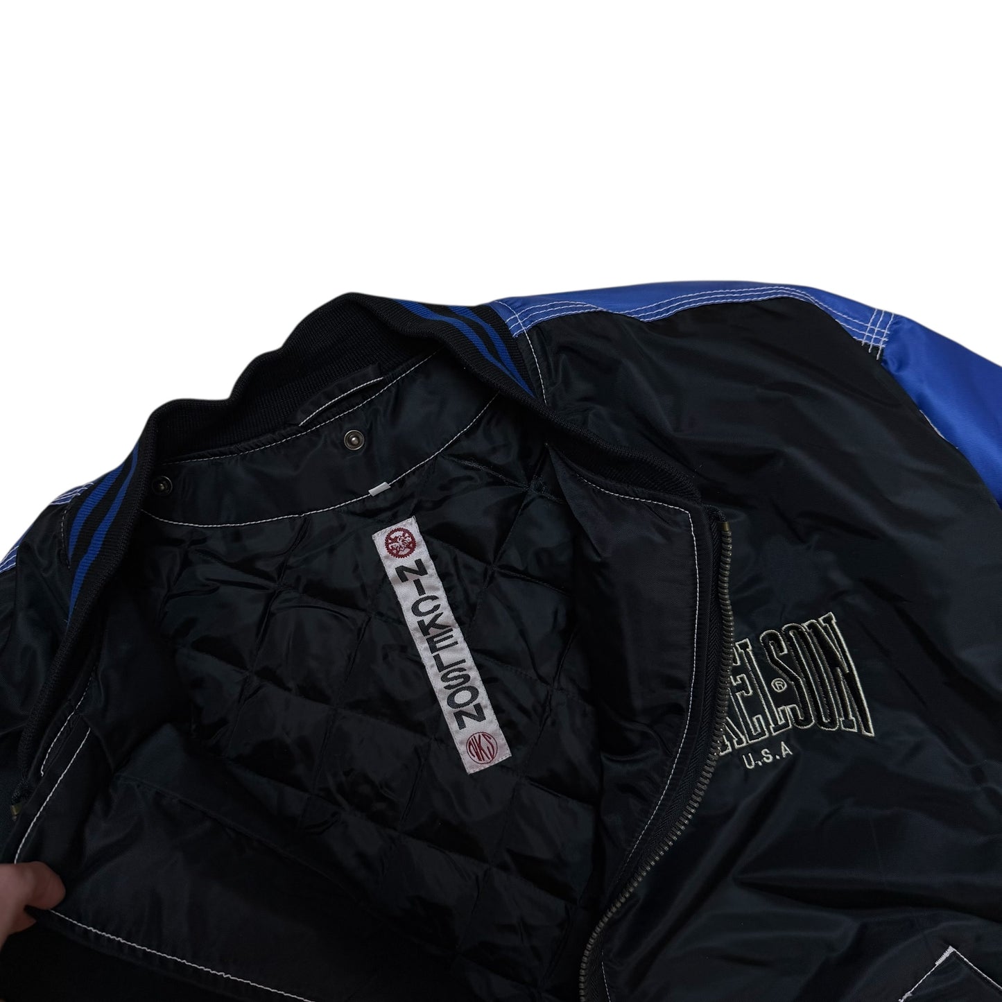 Vintage Nickelson DeadStock Bomber Jacket Blue / Black