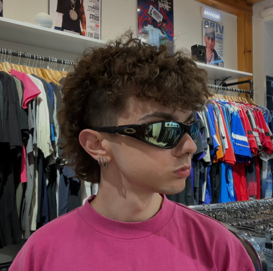 Vintage Sport Black Mirrored Sunglasses