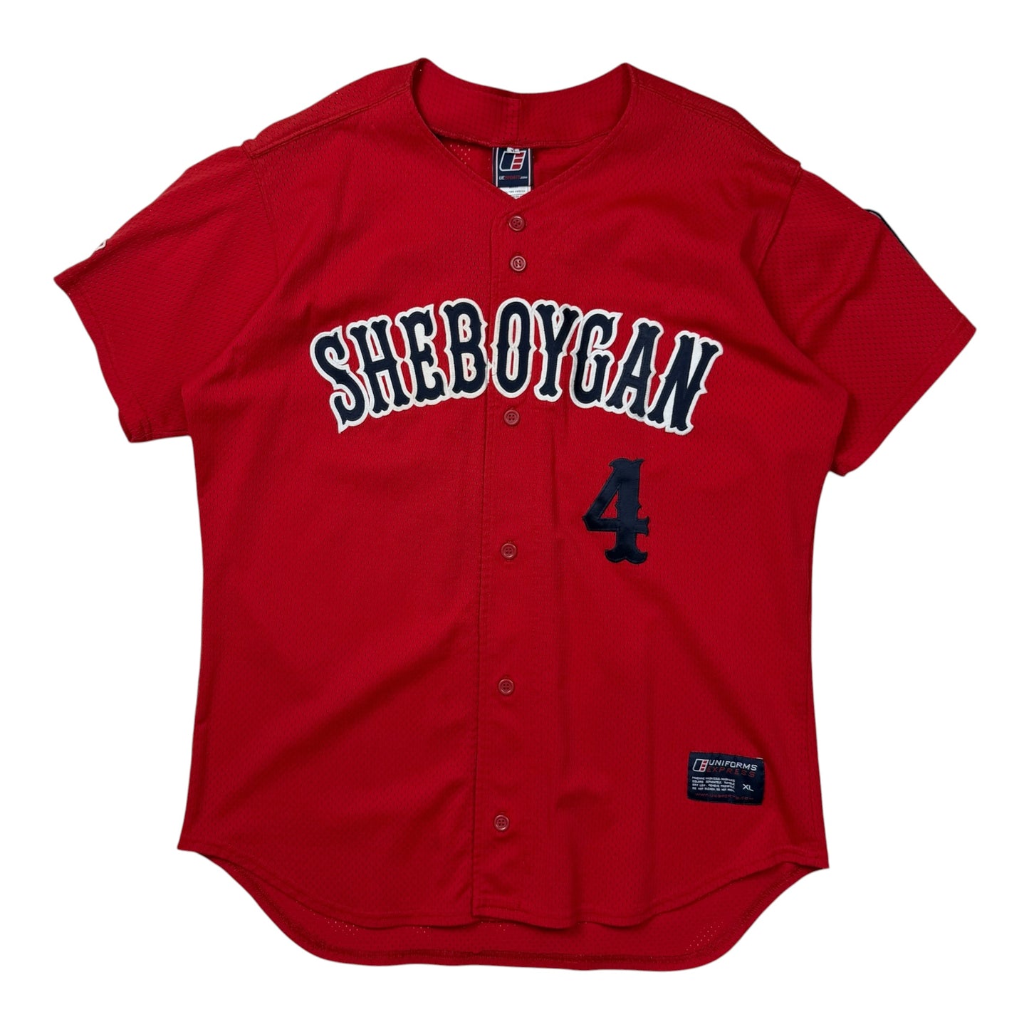 Vintage Red Mesh Baseball Jersey Team
