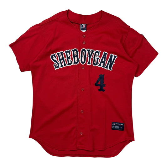 Vintage Red Mesh Baseball Jersey Team