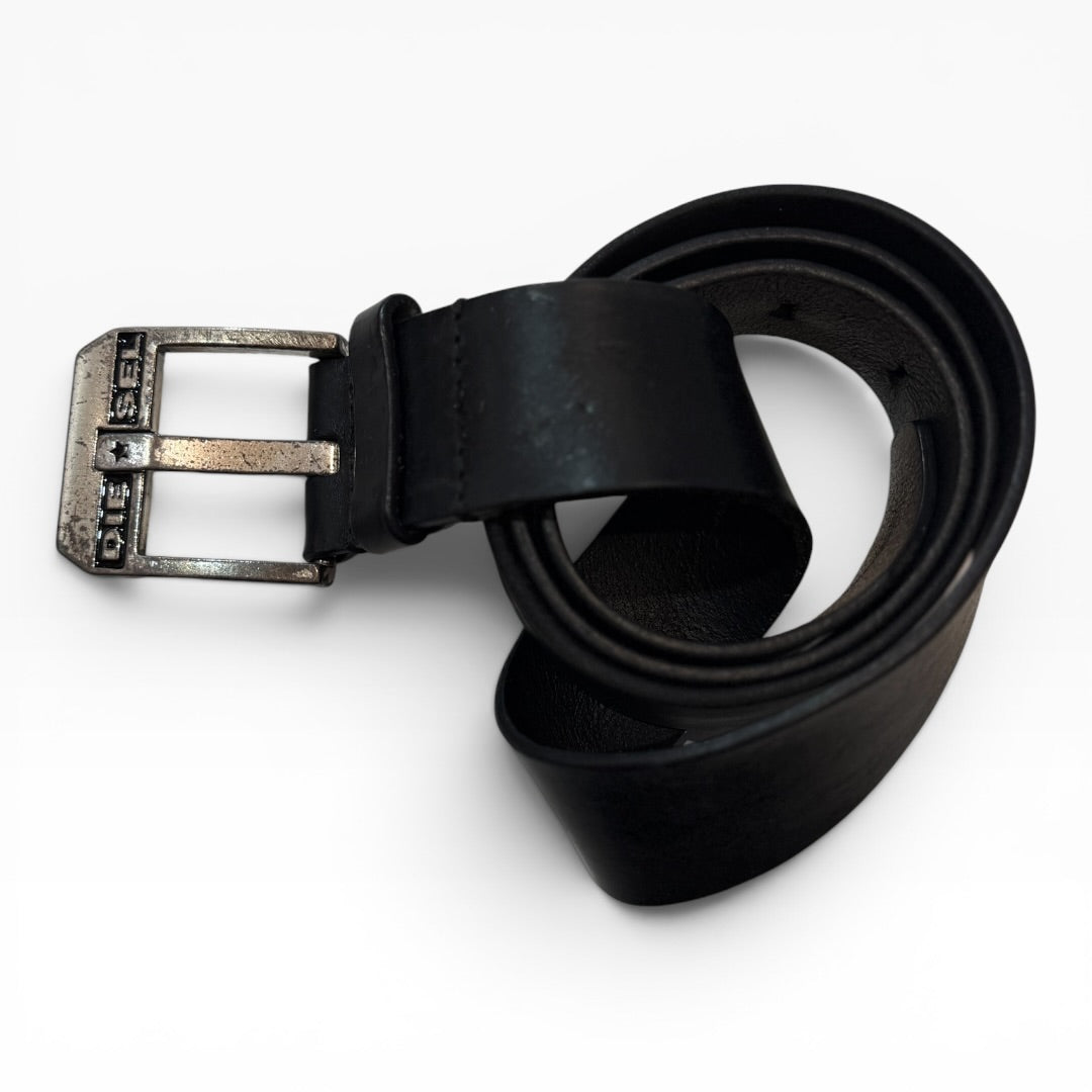 Vintage Diesel Black Leather Belt