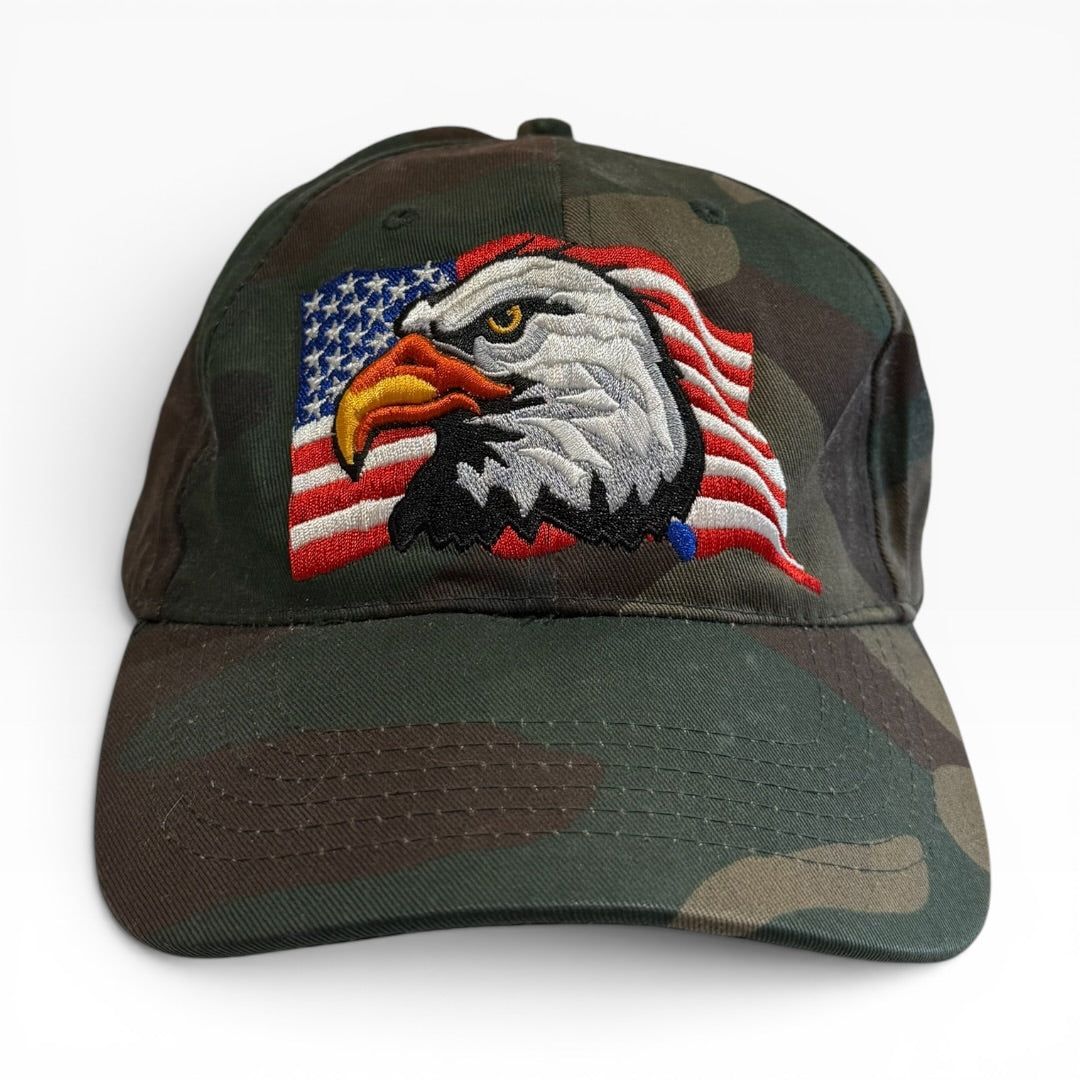 Vintage Camo USA Eagle Embroidered Cap
